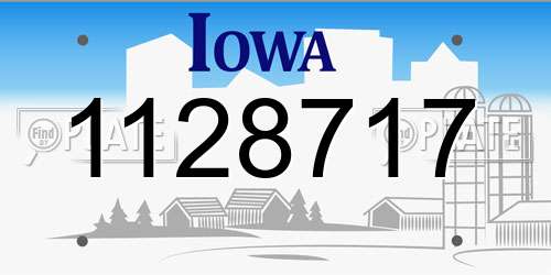 1128717 Iowa License Plate