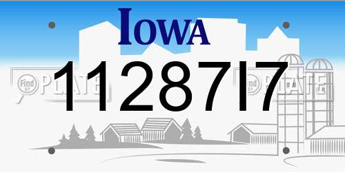 11287I7 Iowa License Plate