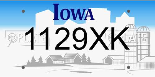 1129XK Iowa License Plate