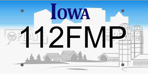 112FMP Iowa License Plate