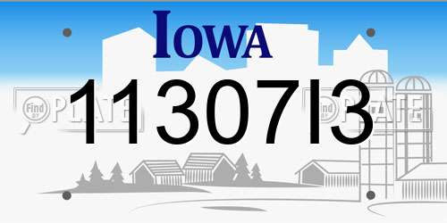 11307I3 Iowa License Plate