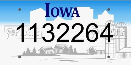 1132264 Iowa License Plate