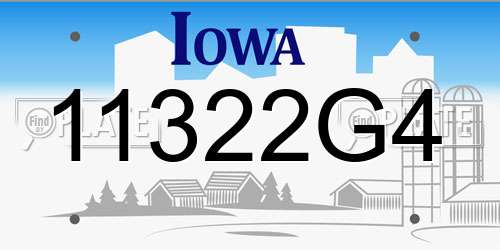 11322G4 Iowa License Plate