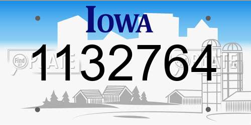 1132764 Iowa License Plate