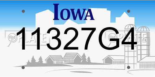 11327G4 Iowa License Plate