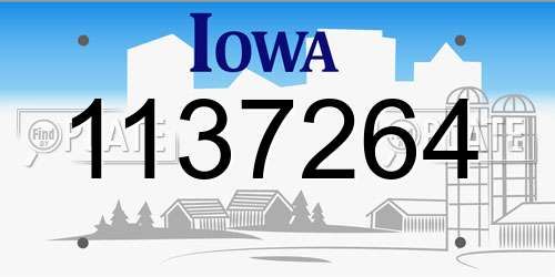 1137264 Iowa License Plate