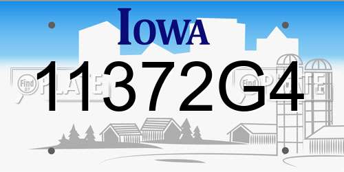 11372G4 Iowa License Plate