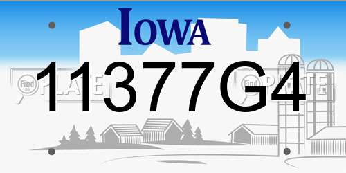 11377G4 Iowa License Plate
