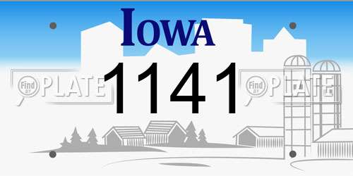 1141 Iowa License Plate