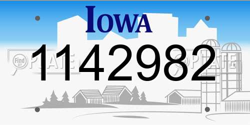 1142982 Iowa License Plate