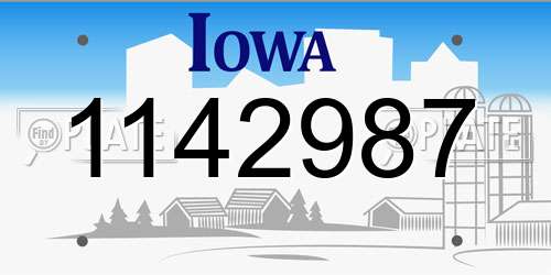 1142987 Iowa License Plate