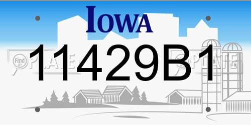 11429B1 Iowa License Plate