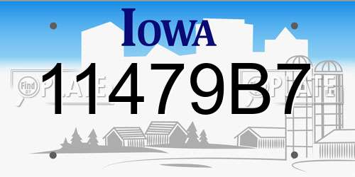 11479B7 Iowa License Plate