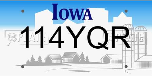 114YQR Iowa License Plate