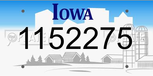 1152275 Iowa License Plate