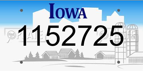 1152725 Iowa License Plate