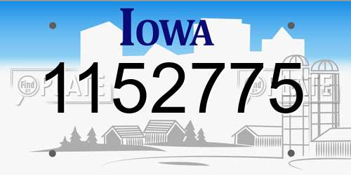 1152775 Iowa License Plate