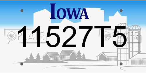 11527T5 Iowa License Plate