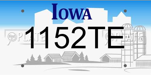 1152TE Iowa License Plate