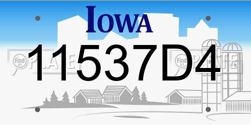 11537D4 Iowa License Plate