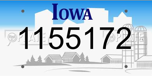 1155172 Iowa License Plate