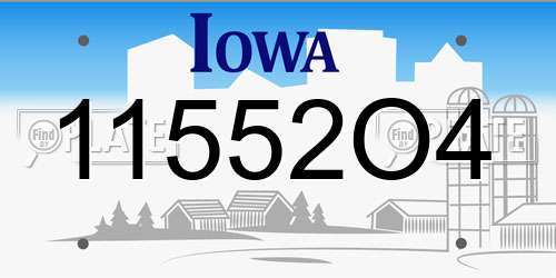 11552O4 Iowa License Plate