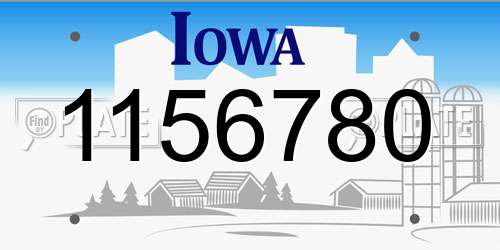 1156780 Iowa License Plate