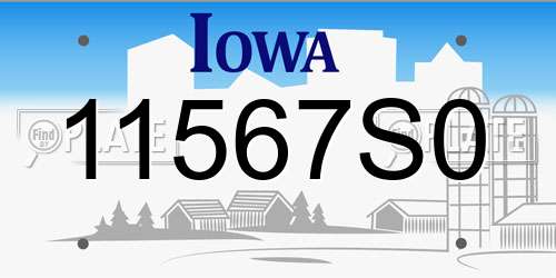 11567S0 Iowa License Plate