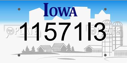 11571I3 Iowa License Plate
