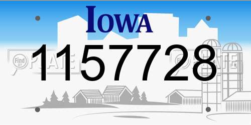 1157728 Iowa License Plate