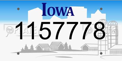 1157778 Iowa License Plate