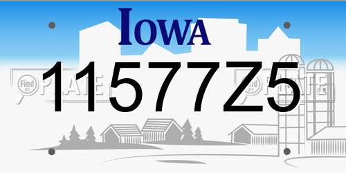 11577Z5 Iowa License Plate