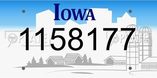 1158177 Iowa License Plate