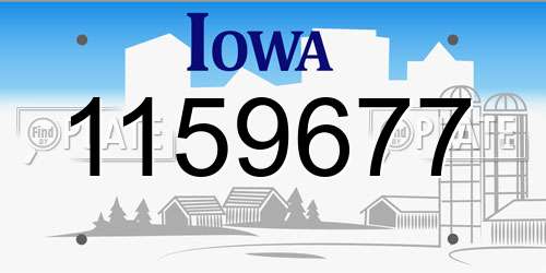 1159677 Iowa License Plate