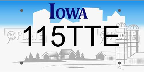 115TTE Iowa License Plate