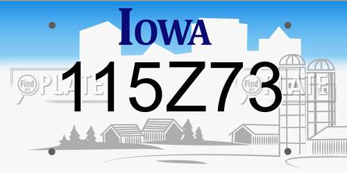 115Z73 Iowa License Plate