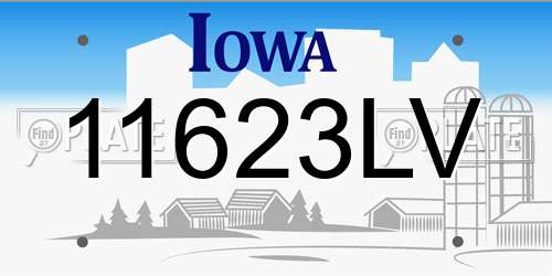 11623LV Iowa License Plate