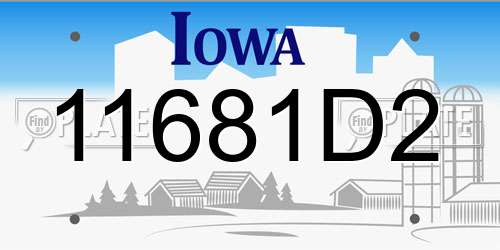 11681D2 Iowa License Plate