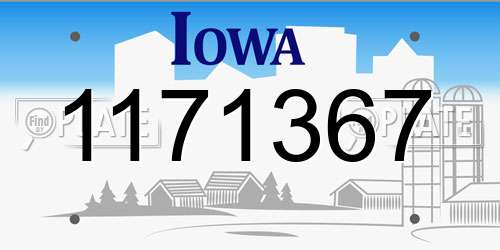 1171367 Iowa License Plate