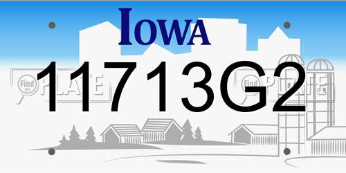11713G2 Iowa License Plate