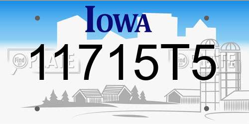 11715T5 Iowa License Plate