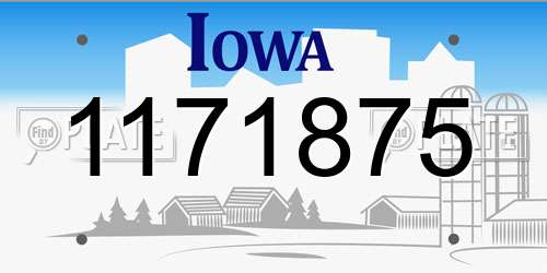 1171875 Iowa License Plate