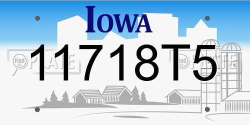 11718T5 Iowa License Plate