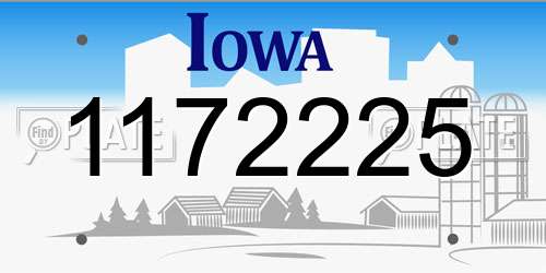 1172225 Iowa License Plate
