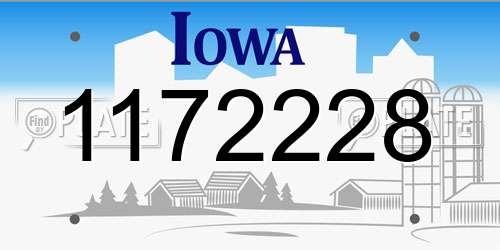 1172228 Iowa License Plate
