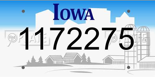 1172275 Iowa License Plate