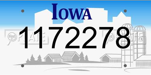1172278 Iowa License Plate