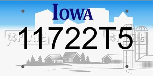 11722T5 Iowa License Plate