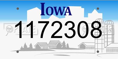 1172308 Iowa License Plate
