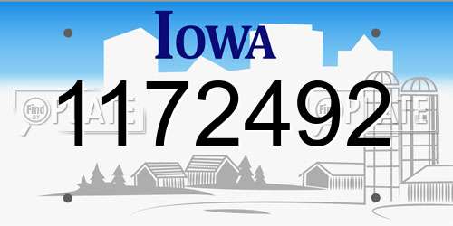 1172492 Iowa License Plate